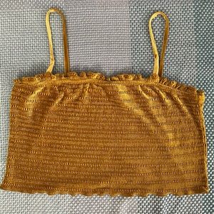 Wild Fable Smocked Velvet Cropped Tank Top